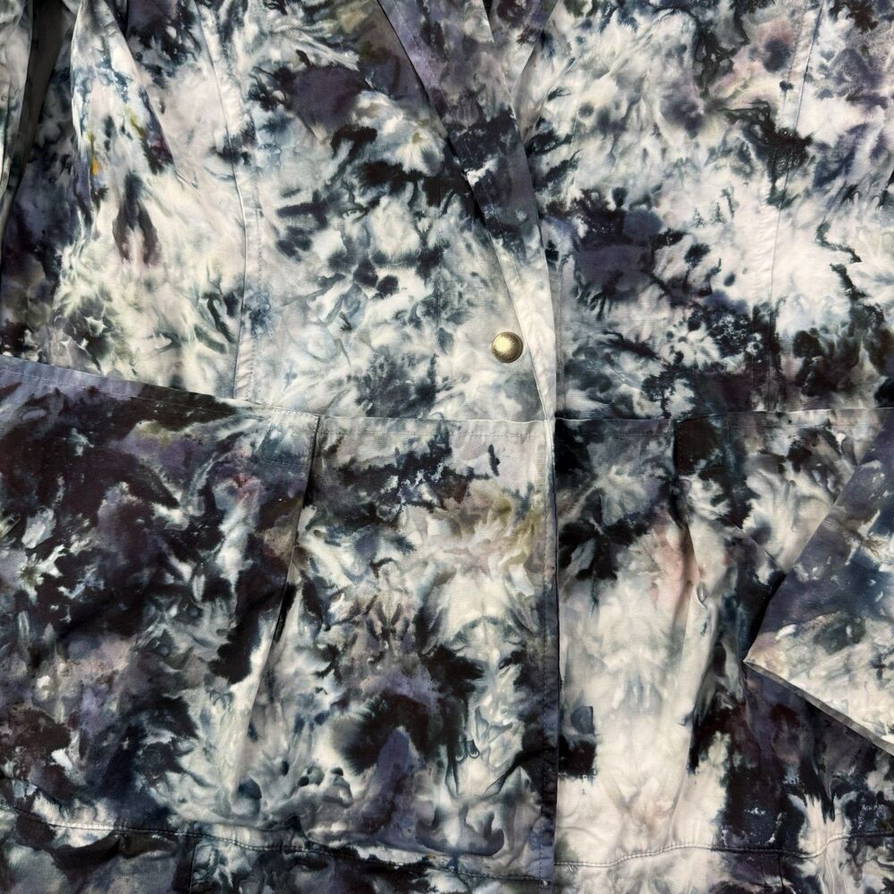 ELEVEN STITCH DESIGN Tie Dye Wrap Pocket Jacket Woman Small Blue Lagenlook USA - Picture 7 of 13